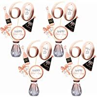 Qpout Oro Rosa 60 cumpleaños Mesa Toppers-Palitos de Centro de Mesa de 50 cumpleaños- Hombres - Mujeres 60 Decoraciones…